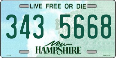 NH license plate 3435668