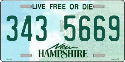NH license plate 3435669