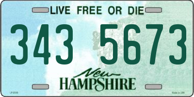 NH license plate 3435673