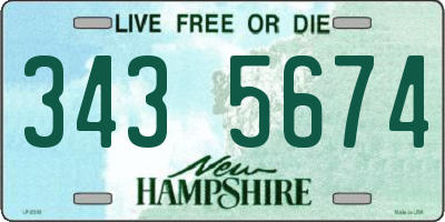 NH license plate 3435674