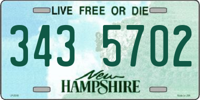NH license plate 3435702