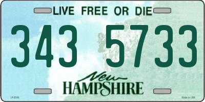 NH license plate 3435733