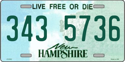 NH license plate 3435736