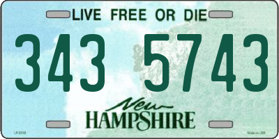 NH license plate 3435743