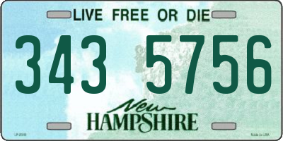 NH license plate 3435756