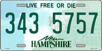 NH license plate 3435757