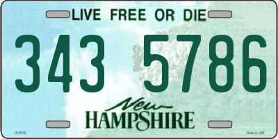 NH license plate 3435786