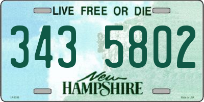 NH license plate 3435802