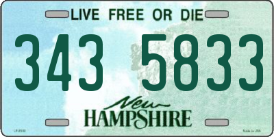 NH license plate 3435833