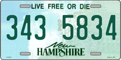 NH license plate 3435834
