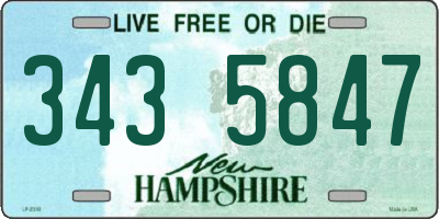 NH license plate 3435847