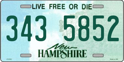 NH license plate 3435852