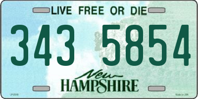 NH license plate 3435854