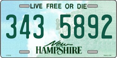 NH license plate 3435892
