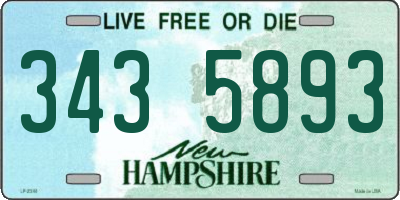 NH license plate 3435893