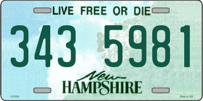 NH license plate 3435981
