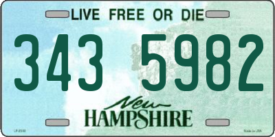 NH license plate 3435982