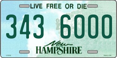 NH license plate 3436000