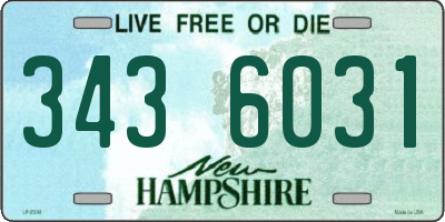 NH license plate 3436031