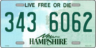 NH license plate 3436062