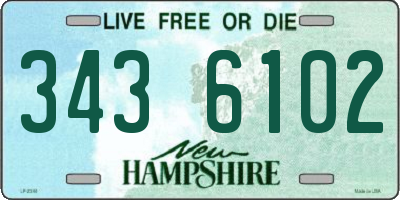 NH license plate 3436102