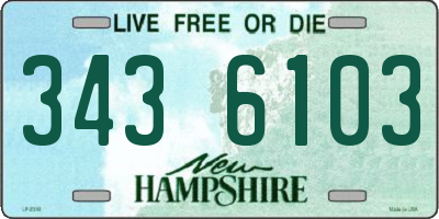 NH license plate 3436103