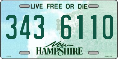 NH license plate 3436110