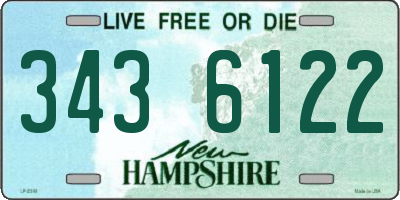 NH license plate 3436122