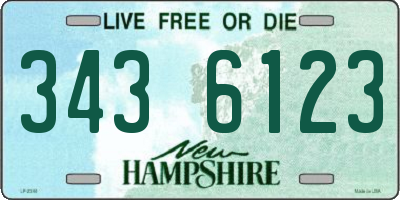 NH license plate 3436123