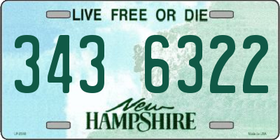 NH license plate 3436322