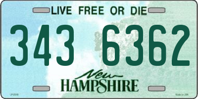 NH license plate 3436362