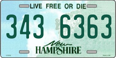 NH license plate 3436363