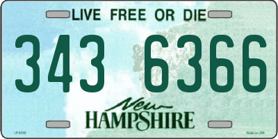 NH license plate 3436366