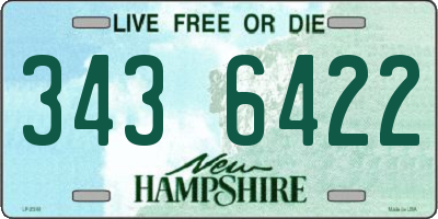 NH license plate 3436422
