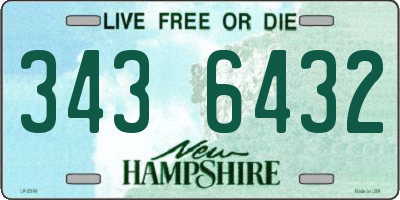 NH license plate 3436432