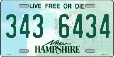 NH license plate 3436434