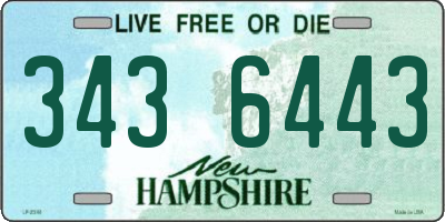 NH license plate 3436443
