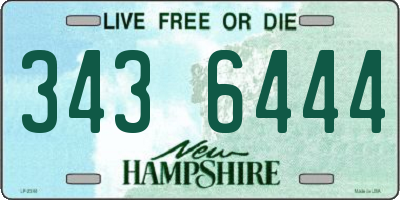 NH license plate 3436444