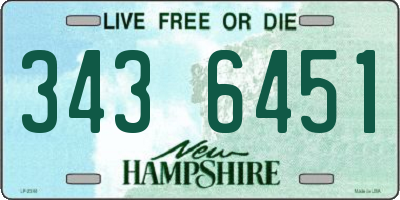 NH license plate 3436451
