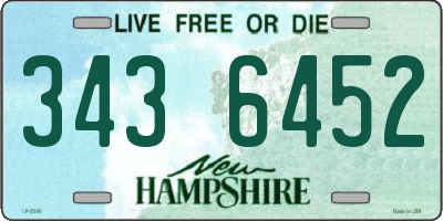 NH license plate 3436452