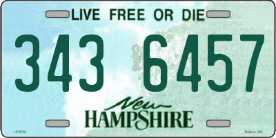 NH license plate 3436457
