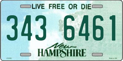 NH license plate 3436461