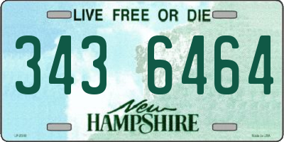 NH license plate 3436464