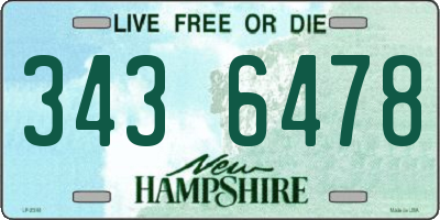 NH license plate 3436478