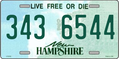 NH license plate 3436544