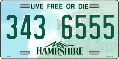 NH license plate 3436555