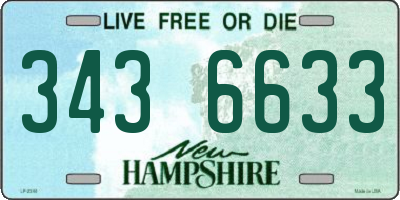 NH license plate 3436633