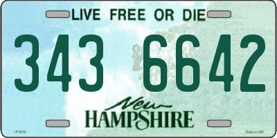 NH license plate 3436642