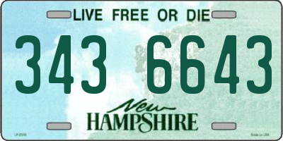 NH license plate 3436643
