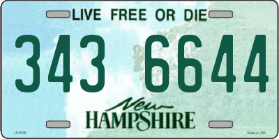 NH license plate 3436644